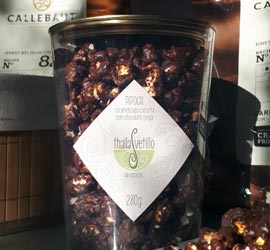 Pipoca Caramelizada com Chocolate belga