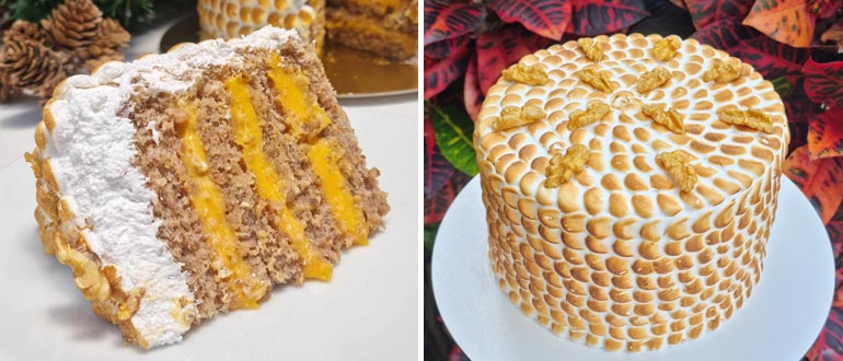 Bolo de Nozes com Baba de Moça